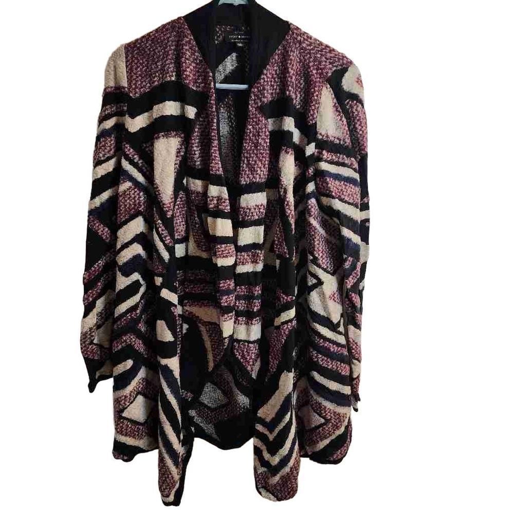 Lucky Brand Boho Large Fleece Waterfall Cardigan